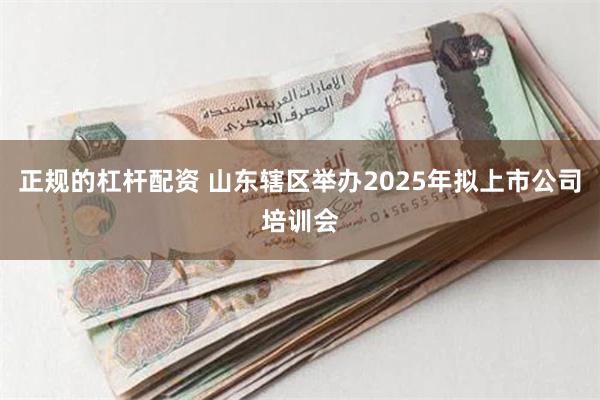 正规的杠杆配资 山东辖区举办2025年拟上市公司培训会